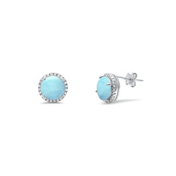 Cubic Zirconia Halo Stud Earrings – 925 Sterling Silver